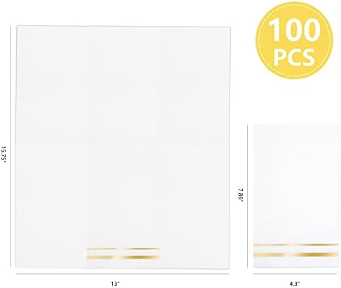 BUCLA 100-Count 3-Ply Disposable Napkins - Gold Paper Napkins Disposable Premium Quality - Thanksgiving Napkins/Dinner Napkins Disposable Soft, Absorbent for parties, weddings, Kitchen