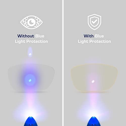 Gamma Ray Computer Blue Light Blocking Gaming Glasses w/Amber Tint and Anti Glare UV Digital Eyestrain