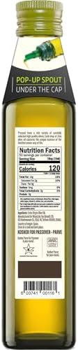Zeta Extra Virgin Olive Oil, 8.5 fl oz | Premium Glass Bottle with Pop-Up Spout | Cold-Pressed | Product of Spain | Ideal for Baking, Cooking, Grilling, Roasting, Pasta & Salads