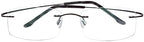 Titanium Frame Rimless Reading Glasses in 24 Strengths and 5 Colors