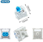 BlingKingdom 10 PCS Blue Switch Replacement 3 PIN Mechanical Keyboard Switches, Clicky, Accurate Typing, Dustproof, LED Keyboard, Gaming Keyboard