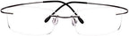 Agstum Titanium Rimless Flexible Frame Hingeless Optical Eyeglasses Clear Lens