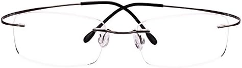 Agstum Titanium Rimless Flexible Frame Hingeless Optical Eyeglasses Clear Lens