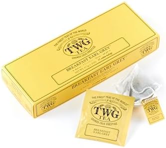 TWG Tea | Breakfast Earl Grey | Black Tea | Bergarmot | 15 Hand Sewn Cotton Teabags | Gift Set