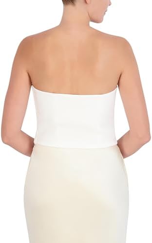 BCBGMAXAZRIA Women's Straight Neck Strapless Drape Top