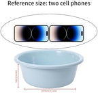 Round Plastic Basin for Washing, Portable Vegetable Fruit Dish Tub, Household Wash Basin Thickened, Multi Purpose Stackable Washtub for Face Cleansing, 29.5x10cm Blue Dishpan