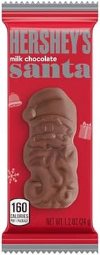 HERSHEY'S Milk Chocolate Santas, Christmas Candy Bars, 1.2 oz (36 Count)