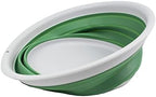 SAMMART 7.5L (1.98 Gallon) Collapsible Tub - Foldable Dish Tub - Portable Washing Basin - Space Saving Plastic Washtub (Light Grey/Dark Sea Green)