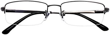 Computer Reading Glasses Mens Womens Half Rim +2.00 Metallic Color Anti Blue-Ray Readers