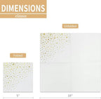 Gold Napkins, 100 Pack White and Gold Cocktail Napkins, 5x5 Inch Party Event Napkins, 3 Ply Luxury Paper Holiday Napkins, Disposable Beverage Wedding Napkins