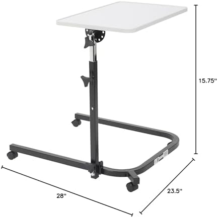 Drive Medical Pivot and Tilt Adjustable Overbed Table
