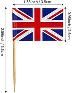 CYPS 100 Pcs United Kingdom Flag British Toothpick Flags, Small Mini Stick Cupcake Toppers UK Flags,Country Picks Party Decoration Celebration Cocktail Food Bar Cake Flags