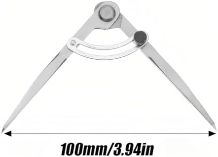 Tiiyee Leather Compass, Wing Divider Leathercraft Compasses Rotating Craft Tool Adjustable Edge Drawing Tool Leatherwork for Sewing Handmade Drafting Woodworking Metalworking Rotating Scratch(100mm)