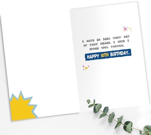10th Birthday Card Gifts for Boys Girls Son Daughter, 10 Year Old Birthday Decorations for Nephew Niece, Teenagers with Gen Z Slang Meme-Inspired Design