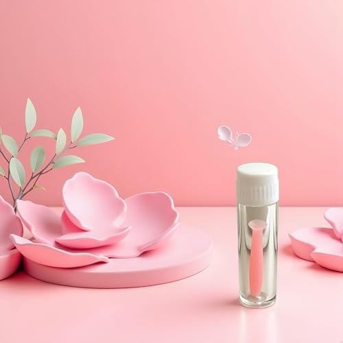 Pink Soft Silicone Contact Lens Insertion Tool Easy Plunger Remover Soft and Hard Lenses Multifunction Portable Tool Supplies Contact Lens Applicator Tools, Contact Lens Cases