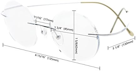Eyekepper Titanium Rimless Orange Tinted Lenses Computer Reading Glasses Readers Men Women