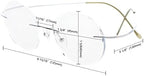 Eyekepper Titanium Rimless Orange Tinted Lenses Computer Reading Glasses Readers Men Women