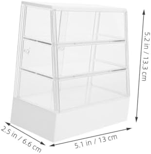VICASKY 2pcs Miniature Cake Shop Cabinet Model Plastic Dollhouse Kitchen Decor Simulation Bakery Display Stand for Dollhouse Accessories