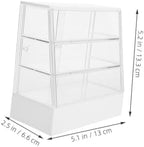 VICASKY 2pcs Miniature Cake Shop Cabinet Model Plastic Dollhouse Kitchen Decor Simulation Bakery Display Stand for Dollhouse Accessories