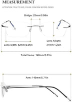 VEVESMUNDO Frameless Reading Glasses Blue Light Blocking Metal Titanium Clear Rimless Eyewear Glasses for Men Women