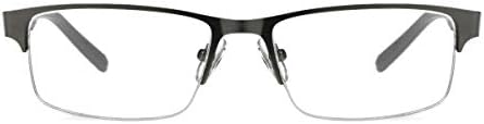FosterGrant Ironman IronFlex IM1001 Men's Reading Glasses Semi Rimless Gun (Blue, 2.00)