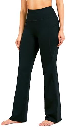 28"/30"/32"/34" Inseam Women's Bootcut Yoga Pants Long Bootleg High-Waisted Flare Pants with Pockets