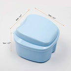 Coolrunner Denture Case, Denture Cup with Strainer, Denture Bath Box False Teeth Storage Box with Basket Net Container Holder for Travel, Retainer Cleaning