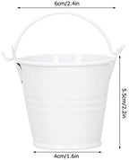 10PCS Small Metal Bucket with Handles, Round Ice Buckets Metal Iron Pail for Kids Candy Crafts Party Favors, Mini Succulent Plant Pot, Hanging Flower Pot for Indoor Outdoor Decor (4 * 5.5 * 6-White)