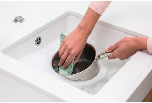 Brabantia x2 Microfiber Cleaning Dish Cloths (Jade Green) Absorbent Hygenic Rags for Washing, Cleaning, Drying (12x12)