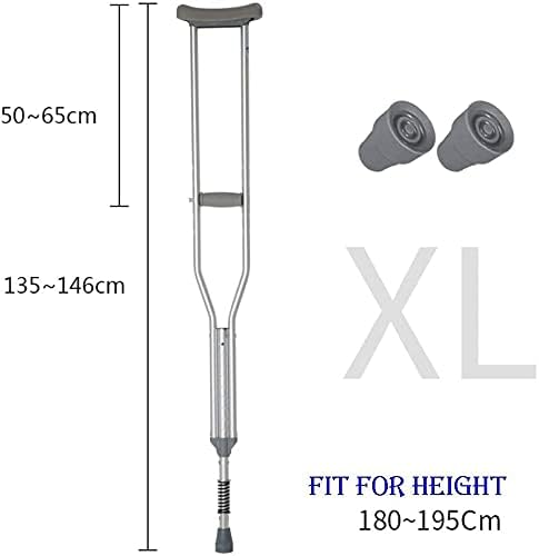 Crutches for Adults Underarm Crutch Armpit Retractable Double Crutches Elderly Walking Stick Aluminum Alloy Handicapped Fracture Walker Great for Travel or Work Learned