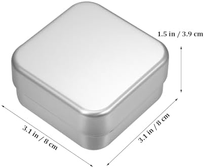 Amosfun 2pcs Aluminum Travel Soap Case Container with Lid: Portable Self-Draining Square Holder Soap Box 3 x 3 x 1.5 Inch for Camping Gym and Travel