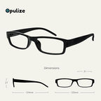 OPULIZE ACE Reading Glasses for Women Men, Lightweight Comfortable Narrow Rectangular Frame with Spring Hinges, Scratch Resistant, Black Brown Blue Grey +1.00 (Pack of 6)