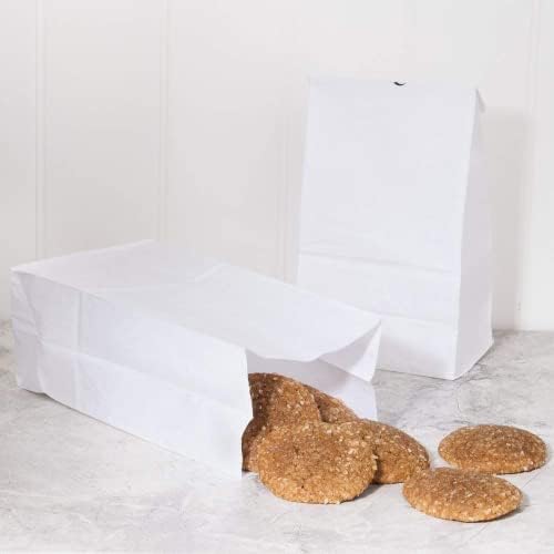 Perfect Stix 6lb White Paper Lunch Bags - Pack of 125ct. White Paper Bags.Craft Bags, Lunch Bags,Snack Bags. 6" x 3.5 "x 11.5".