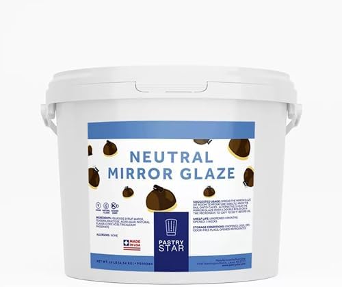 Pastry Star Vegan Neutral Mirror Glaze, 10 lb, Kosher-Certified, Thermo-Reversible, Perfect for Pastries and Cakes, All-Natural, Maintains Stability Through Freeze-Thaw Processes