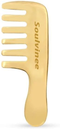 Bronze Kansa Gua Sha Massage Tool - kansa Comb with Handle -Tendon Massage Scraping Tool Muscle Pain Relief, Myofascial Stress Release and Breaking up Scar Tissue