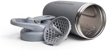 Smartshake Reforce Stainless Steel Protein Shaker Bottle - Non Insulated Unisex Gym Bottle | Metal Shaker Bottles - 900 ml | 30 oz - Leakproof Screw-On Lid - DEHP & BPA Free (Grey)