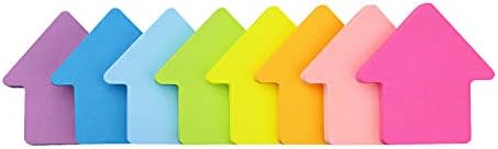 Arrow Shape Sticky Notes 8 Color Bright Colorful Sticky Pad 75 Sheets/Pad Self-Sticky Note Pads (8 Pads)