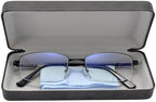 Computer Blue Light Blocking Glasses For Men And Women Computer Gaming Glasses Metal Half Frame Clear Lens