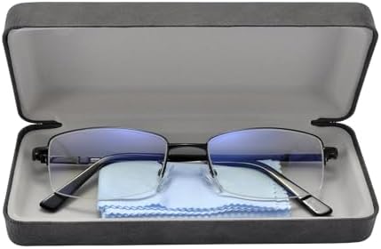 Computer Blue Light Blocking Glasses For Men And Women Computer Gaming Glasses Metal Half Frame Clear Lens