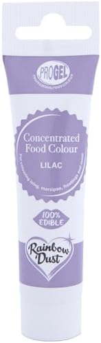 Rainbow Dust ProGel Concentrated Food Colour, Lilac Colouring Gel For Baking and Cake Decorating, 25g Tube