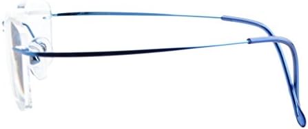 Eyekepper Titanium Rimless Reading Glasses Readers Women Blue +1.5