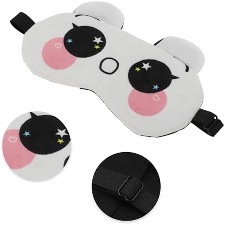 VOCOSTE Soft Cartoon O-Mouth Sleep Mask Beige White Eye Shade Cover for Travel for Rest