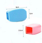 2PCS Candy Color Mini Silicone Washboard Creative Handheld Laundry Washboard,Perfect for Cleaning Hard-to-clean Collars, Cuffs(Blue,Pink)