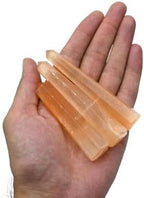 Aashita Creations Orange Selenite Crystal Tower Obelisk Point for Chakra, Healing and Balancing - AAA Grade Original Certified (2-3 Inches)