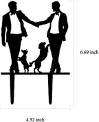 Gay Wedding Cake Topper, Grooms Cake Topper, Mr & Mr Cake Decorations With Dogs - Gift for Gay Wedding/Engagement/Anniversary Party Decoration (Two Dogs)