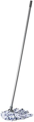 Addis Cloth Mop with 3-Piece Handle, Blue/White/Metallic Grey