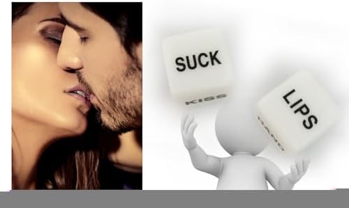 4 pcs English Fun White Couple dice - 36 Ways to Play - Acrylic (White)