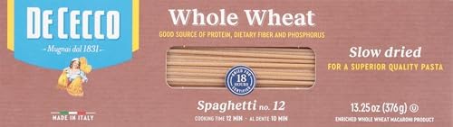 De Cecco Whole Wheat Pasta, Spaghetti No.12, 13.25 Ounce