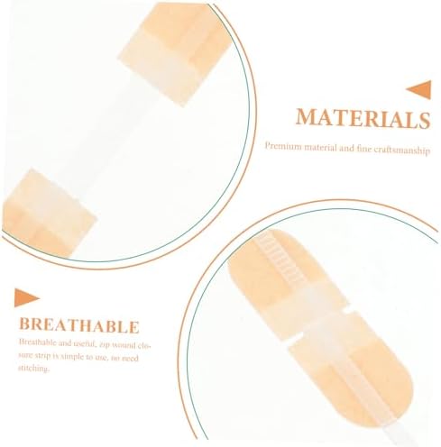 Gatuida 3pcs Zippered Device Adhesive Bandages for Closure Zip Closure Strips Care Patches Butterfly Closures Bandages Tape Flexible Cloth Protector
