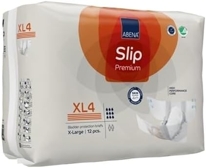 Abena Slip Premium Incontinence Briefs, Level 4, (Small to Extra Large Sizes), Extra Large, 48 Count